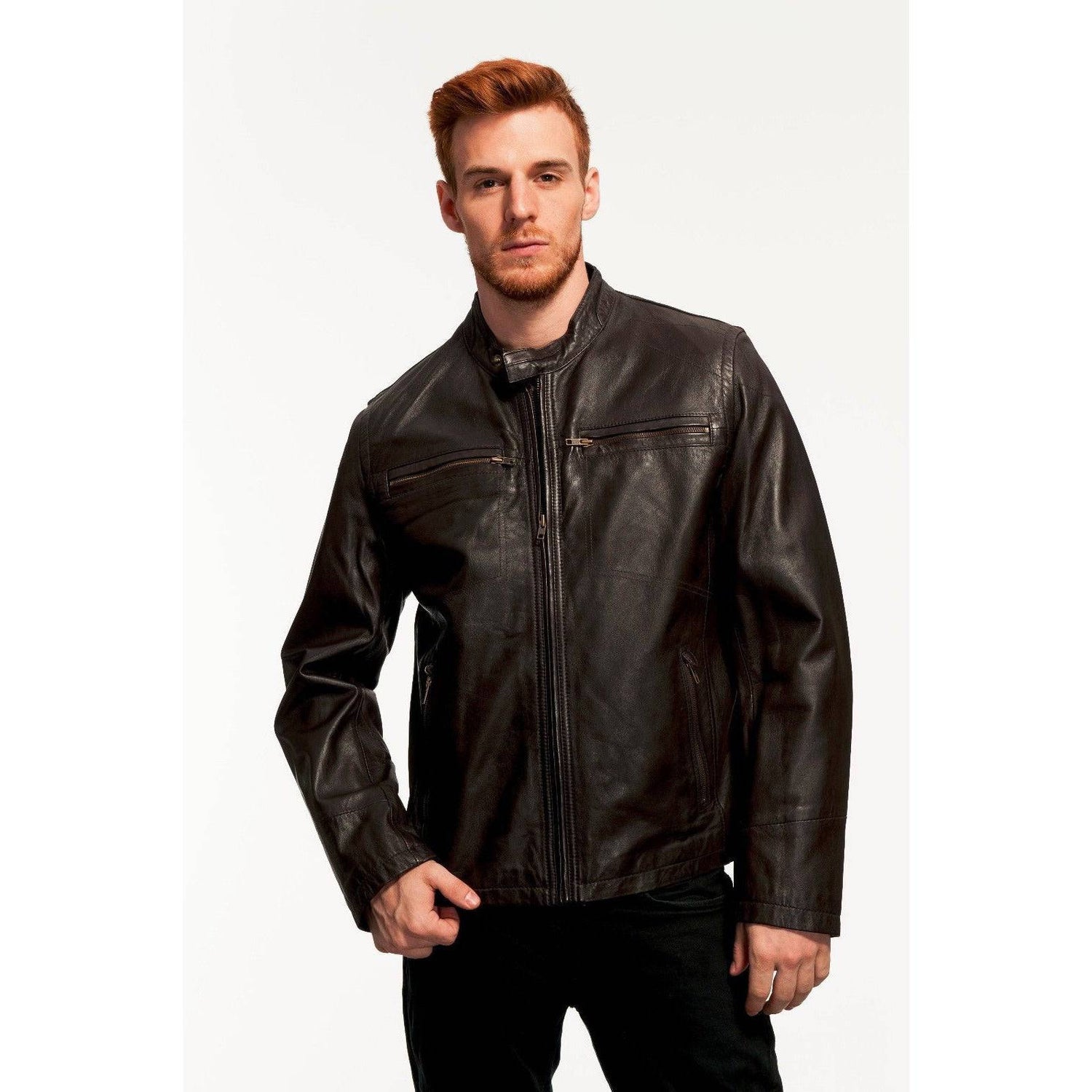 Whet Blu Men's Lamb Moto Leather Jacket