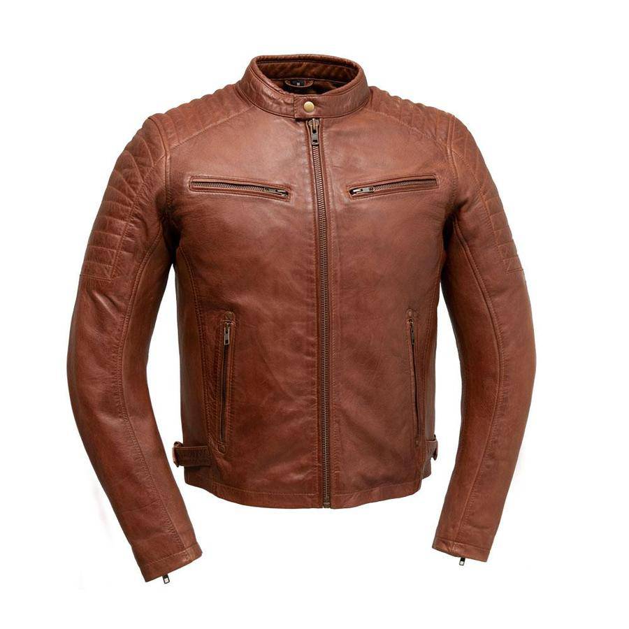 WHETBLU Men's Zack Moto Leather Jacket