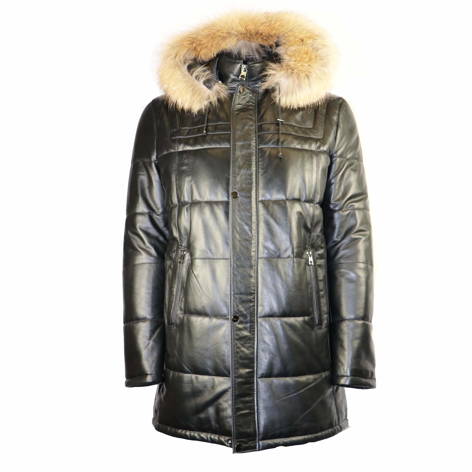 BARYA Men's Leather Bomber Jacket with Real Fur - Zooloo Leather