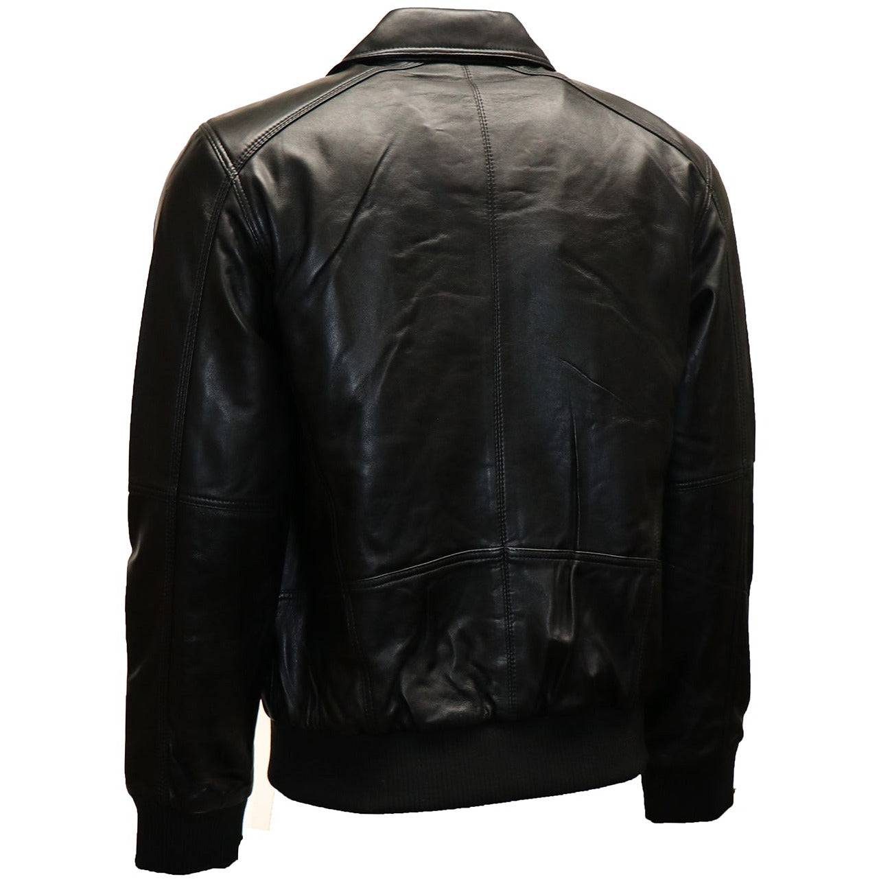 BARYA NEW YORK Men's Leather Bomber Jacket - Zooloo Leather