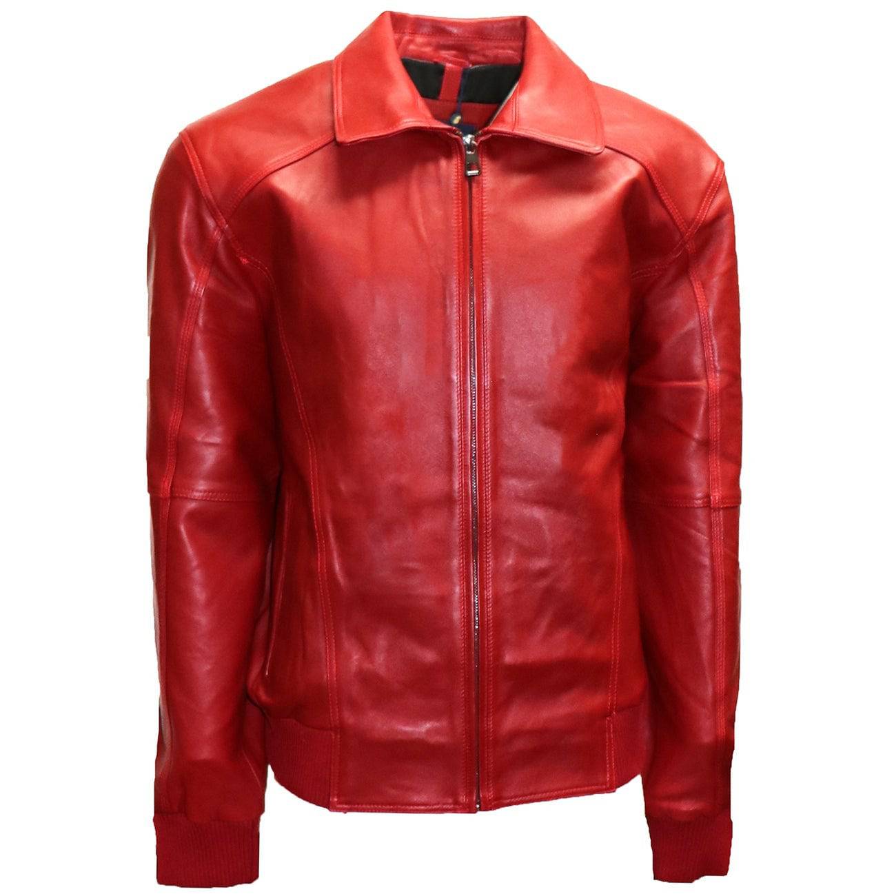 BARYA NEW YORK Men's Leather Bomber Jacket - Zooloo Leather