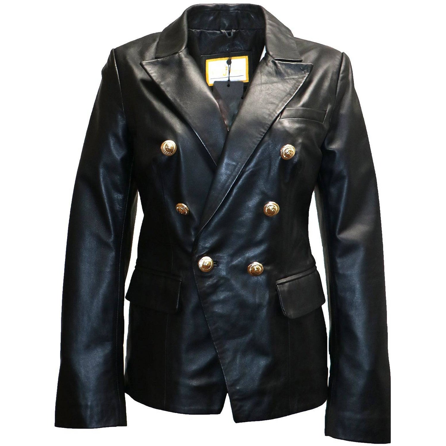 Victor Freeman Women's double Breasted Leather Blazer Jacket - Zooloo Leather