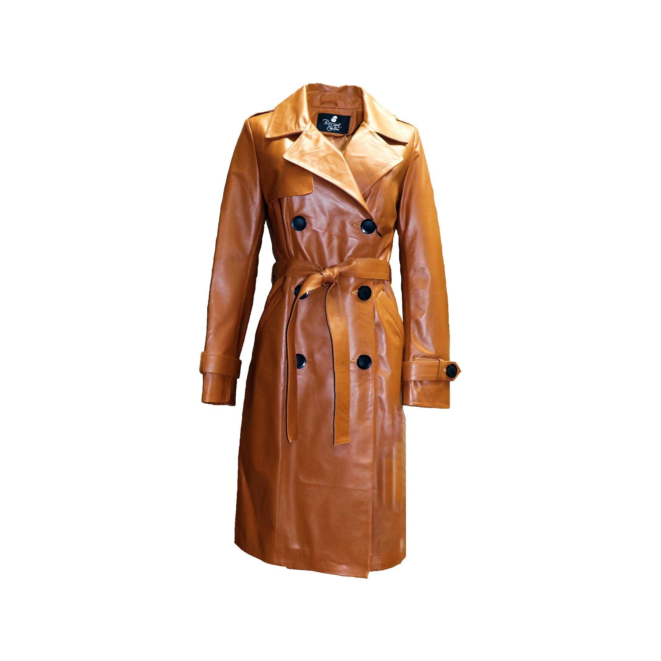 Barya New York Women's Genuine Leather Trench Coat - Zooloo Leather