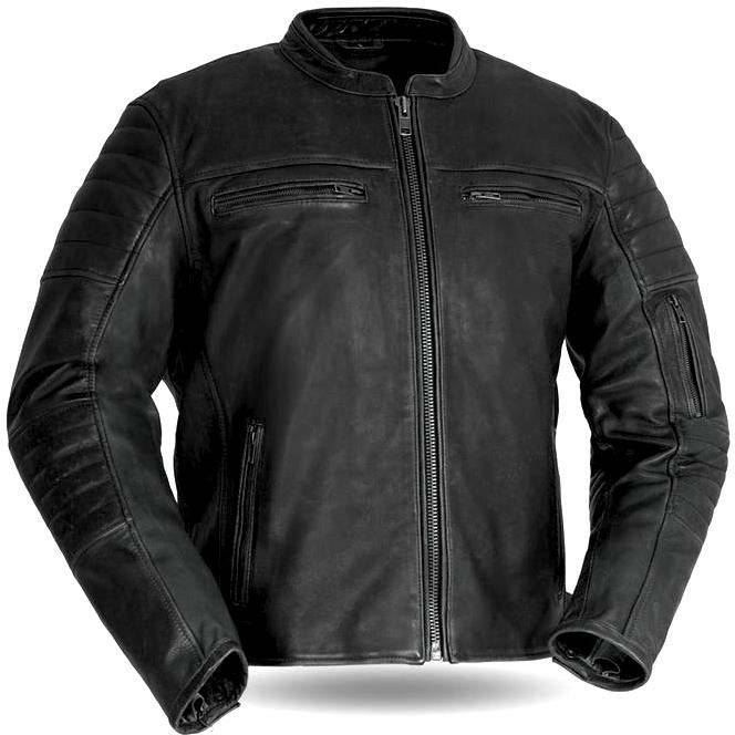 First Mfg Men's COMMUTER Biker Leather Jacket - Zooloo Leather