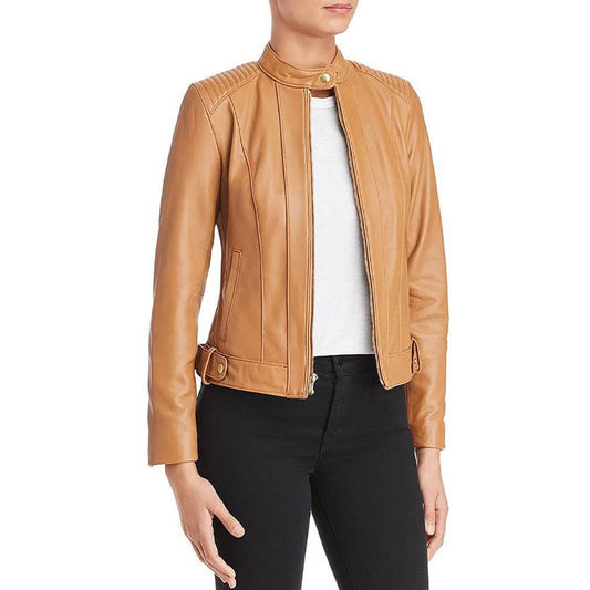 Cole Haan Women's Racer Leather Jacket - Zooloo Leather