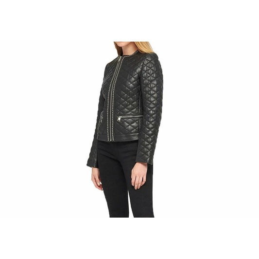 Karl Lagerfeld Women's Quilted Chain Leather Jacket