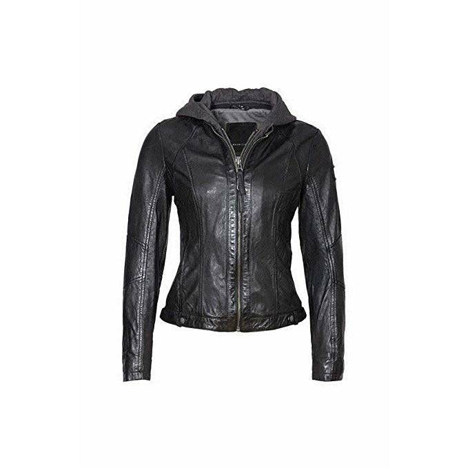 Mauritius Women's Hooded Leather Jacket with Zip Out Hood - Zooloo Leather