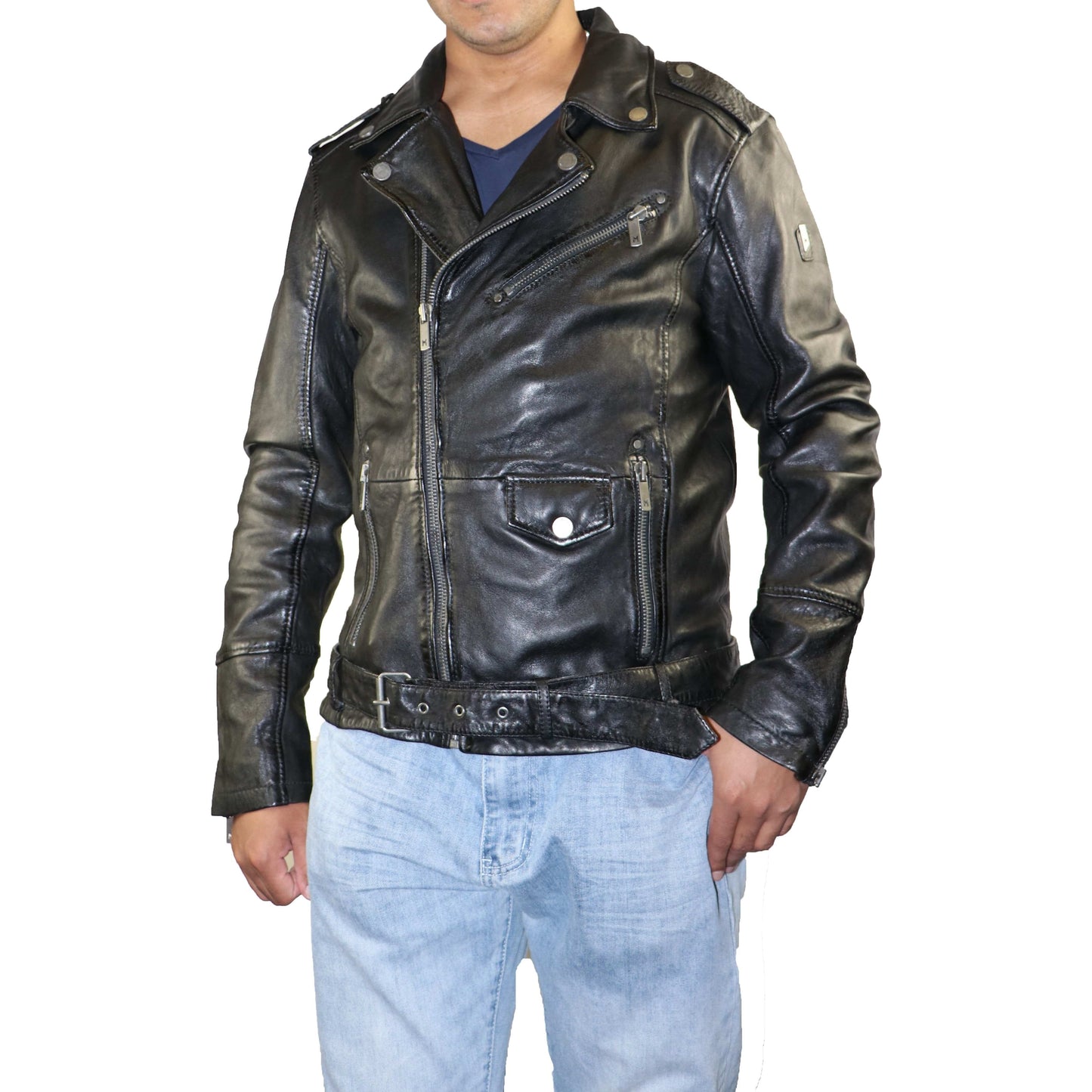 Mauritius Men's Marlon Moto Leather Jacket | Zooloo Leather