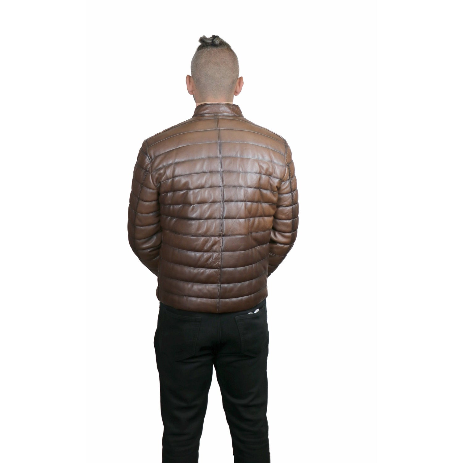 Roni Men's Puffer Leather Jacket - Zooloo Leather