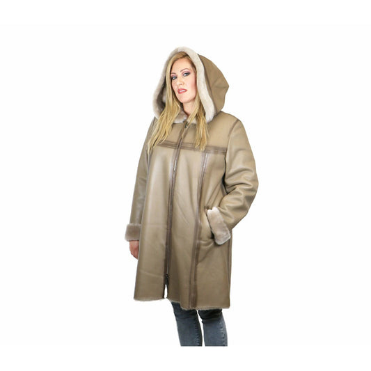 Zooloo Women's Sheepskin Shearling Winter Coat