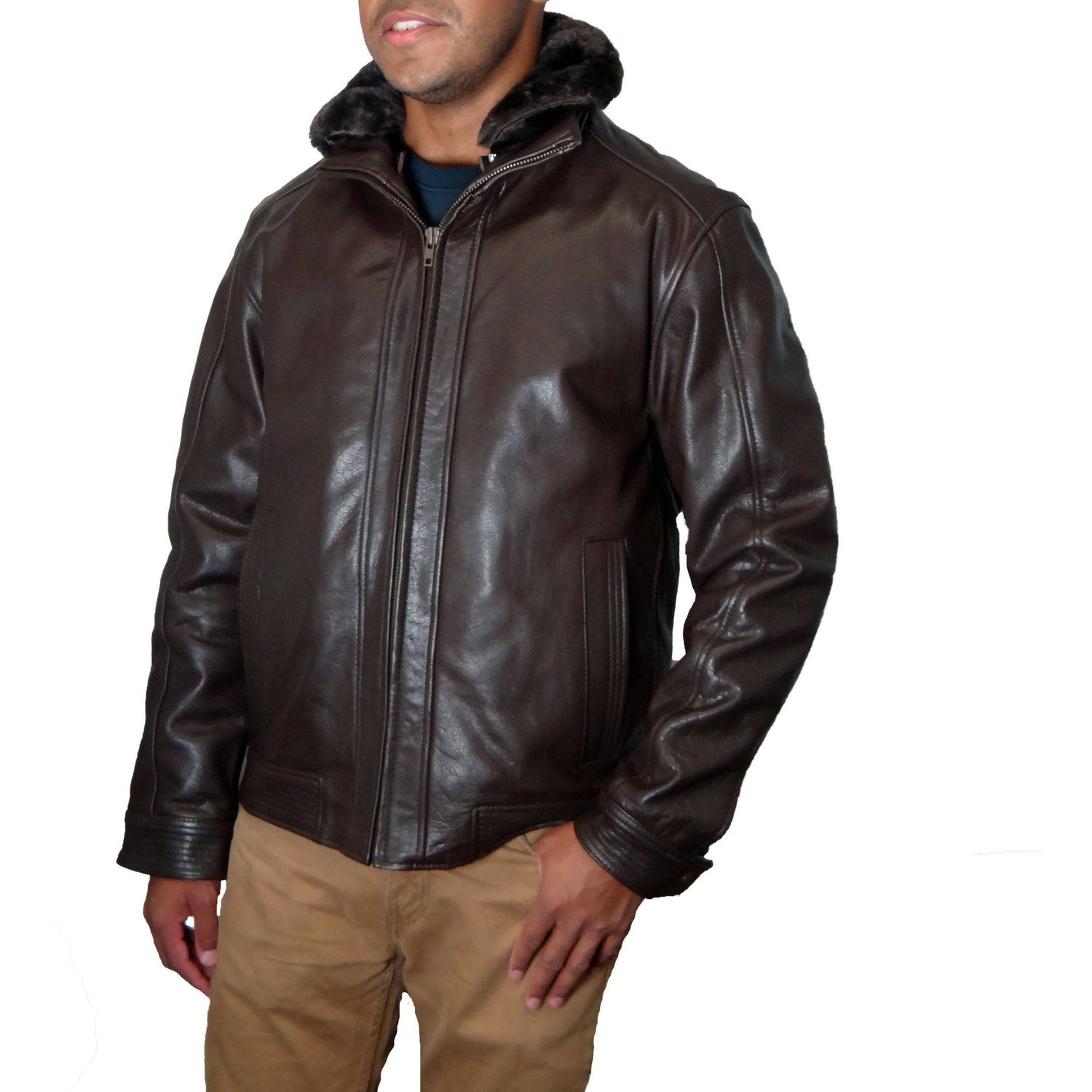 Amazon.com: BGSD Men Aaron Classic Cowhide Leather Bomber Jacket Black  Medium : Clothing, Shoes & Jewelry