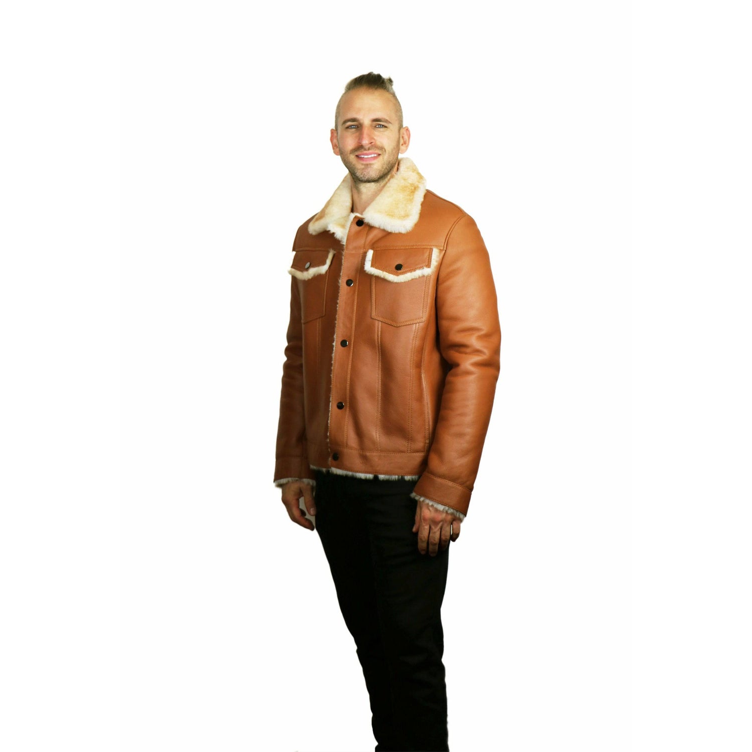 Zooloo Men's Sheepskin Shearling Jean Style Jacket - Zooloo Leather
